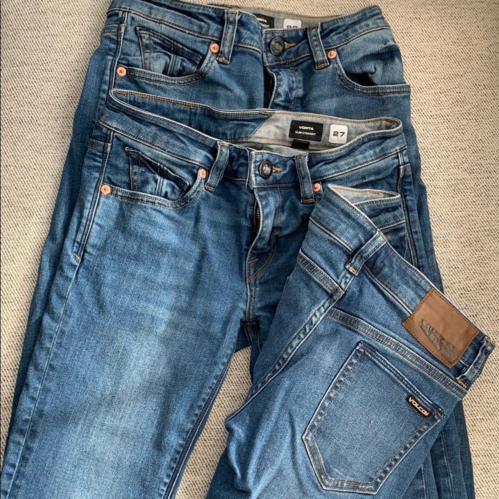 Bundle: 3 pairs of Volcom Brand Blue Denim Jeans